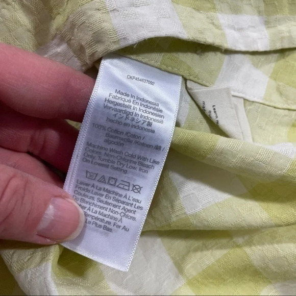 New Madewell Side Button Tank Top Gingham Check XS - Picture 7 of 9